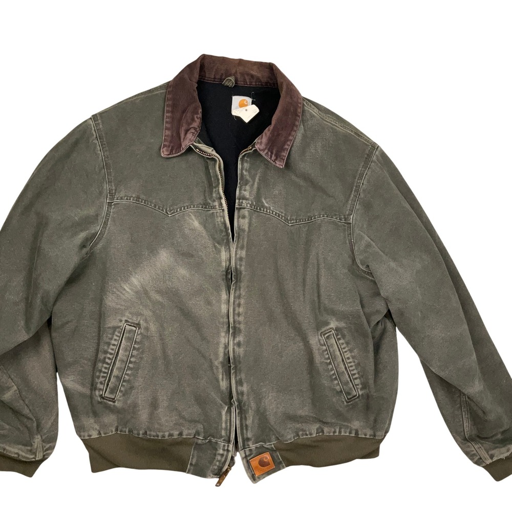 Carhartt J14 MOS Santa Fe Jacket Mens 3XLT Moss Green Western Duck Barn Utility